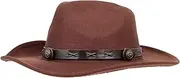 [CATIEBYE] Sun Hat Western Style Wide Brim Bucket Hat for Men and Women Hat for Beach and Decor for Travel and Sun Brown