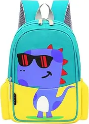 [Generic] School Starts Season Fashion Dinosaur Print Child Student Zipper Cartoon School Bag Nylon Backpack Big Student Backpack (#A-D, One Size)