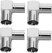 COHEALI 4pcs Right Angle Male to Female Connector Heavy Duty Metal Tv Antenna Adapter for Tv Cables Satellite Cables Accessories