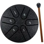 Steel Tongue Drum 3" 6 Tone Tongue Drum with Drumstick Music Book Handpan Drumㄨ
