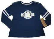 True Religion Girls Long Sleeve Shirt Varsity Tee Tunic Navy 4 5 6 NWT $39