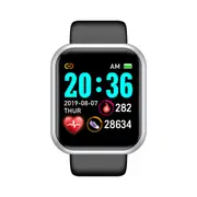 JARAMP Y68 D20 Smart Watch Mens Fitness Women Watches Monitor Electronic Bracelet Gift for Xiaomi Huawei Samsung Android Apple - Silver With Box