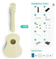 DIY ukulele Handmade Hawaii Ukulele Kit, 21 inch Soprano For Beginners