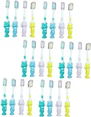 Toddler Toothbrush 24pcs Assorted Color Bear Shaped Bamboo Charcoal Soft Bristle Toothbrush Set for Gentle Oral Care Cartoon Design Ideal for Daily Use Toothbrush Kids