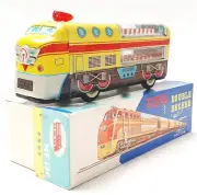 China Made MF 136 DOUBLE DECKER LOCOMOTIVE Friction Tin Toy TRAIN MIB`60 RARE!
