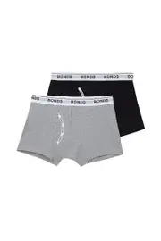 [Bonds] Bonds Boys Guyfront Trunk 2 Pack in Grey/Black Size: 6/8 6/8 Grey/Black