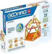 Geomag Classic - 42 Pieces - Magnetic Construction for Children - Green Collection - 100% Recycled Plastic Educational Toys, Multicolor (271)
