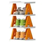 1 Set Shoe Rack Stackable Keep Tidy Dormitory Balcony 2/3/4 Layers Shoe Storage