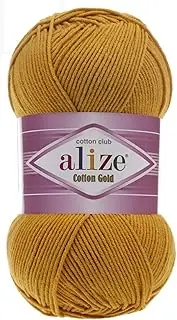 [Alize] 55% Cotton 45% Acrylic Cotton Gold Yarn 1 Skein/Ball 100 gr 360 yds (2-Mustard)