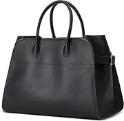 [Yafirgeer] Leather Tote Bags for Women Large Tote Bag Retro Top-handle Bag Trendy Work Bag PU Leather Purse 2025