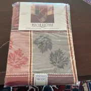 RICH HOME Fall Harvest Leaves Jacquard Heavyweight Table Cloth 60" NEW IN PKG
