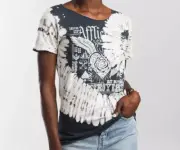 Affliction Women's TRAGIC LOVE Short Sleeve Scoop Neck T-Shirt in size SMALL NWT
