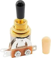 Musiclily Metric Short Straight 3 Way Toggle Switch Pickup Selector for Les Paul/SG Style Electric Guitar, Gold Top with Cream Tip