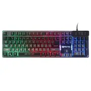 KM7101 Tri-Color LED USB Wired Gaming Keyboard and 3200 DPI Gaming Mouse Comb...