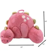 Soft Landing | Nesting Nooks | Soft and Cuddly Back Rest Stuffed Pink Dino