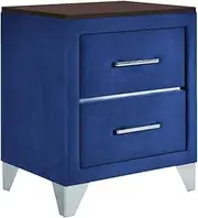 [Priceworth] Jessie Bedside Table, Side Table with 2 Drawers for Storage, Can Hold Lamp and Store Charging Station, Other Essentials, Durable Construction,Easy Assembly, Easy-to-Care, 61H x 51W x 43D CM