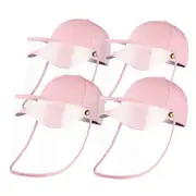 4X Outdoor Protection Hat Anti-Fog Pollution Dust Protective Cap Full Face HD Shield Cover Kids Pink