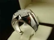 1Ct Round Cut Simulated Diamond White Gold Plated Men's Cluster Ring 925 Silver