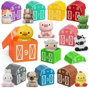 Learning Toy , 10 Farm Animal Toys & 10 Barns, Counting, Matching & Sorting Montessori Educational Sensory Toys, Christmas Birthday for Toddlers 1 2 3 Year Old