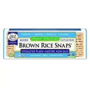 12 Pack 3.5 Ounce Unsalted Plain Brown Rice Crackers Gluten Free Organic Snacks