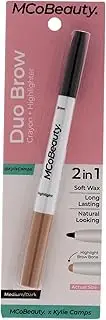 [MCoBeauty] Duo Brow Crayon Plus Highlighter - Medium-Dark For Women 0.02 oz Eyebrow