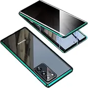 OMIREL Case Compatible with Samsung Galaxy A54/A53 Shockproof Protective Anti Peeping Magnetic Adsorption Metal Bumper Front and Back Privacy Tempered Glass Flip Cover,Green,for Samsung A52