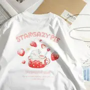 Short-Sleeve Rabbit Print Tee White - XL