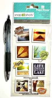 Snapshots Lake Stickers Scrapbooking Embellish Card Making Paper House