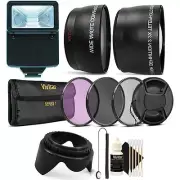 55mm Lens Filter Accessory Kit with Slave Flash for Nikon with AF-P 18-55mm Lens