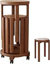 Nesting Side Tables | Round Side Table with Wheels | Stacking Stools for Home Entrance Living Room Patio Bedroom Entrance Classroom Gardening Tea Sofa