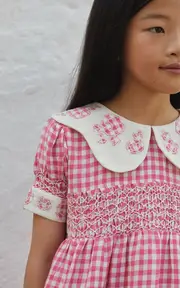 [Bebe Organic] Bella Gingham Cotton-Linen Dress