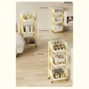 YA Trolley Storage Rack Household Movable Multiple Tiers Plastic Vegetable Stora