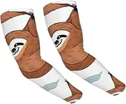 [FHEDVBN] Brown Sloth Arm Sleeves Compression Arm Covers for Men Women Outdoor Sun Sleeves Cooling Sports Sleeve, Black