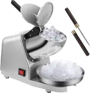 Electric 4 Blades Ice Crusher Shaver Snow Cone Maker Machine Silver 210Lbs/Hr wi