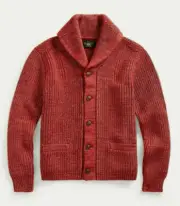 RRL Ralph Lauren 1930's Inspired Chunky Cotton Linen Wool Cardigan-- L