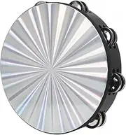 8/10 Inch Music Enlightenment Tambourine for Kids Double Row Metal Jingles, Portable Tamborine for Weddings Hand Drum Held Percussion