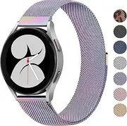 [Meliya] Metal Band Compatible with Samsung Galaxy Watch 4 Band 44mm 40mm, Galaxy Watch 4 Classic Band 46mm 42mm, 20mm Stainless Steel Band Replacement for Samsung Galaxy Watch 4 Women Men