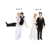 Wedding Cake Toppers Miniature Scene People Bride and Groom Figurine for