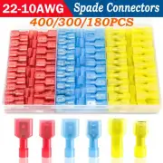 300PCS Nylon Spade Quick Disconnect Electrical Insulated Terminal Connectors Kit