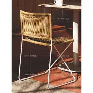 休閑家具麻繩編織椅子藤椅設計師款餐椅現代簡約單人坐椅餐廳椅子
