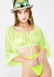 [Kiki Riki] Honey Catchin' Flights Peasant Top