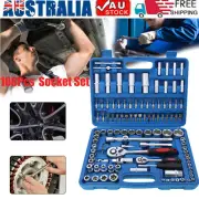 108Pcs Set Drive Socket 1/2'' 1/4'' Ratchet Screwdriver Tool Kit Spanner Handle