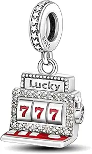 [Generic] Casino Charm, Slot Machine, Good Luck Charm, 777 Charm S925 Sterling Silver, Fits European Charm Bracelets, Unbranded, Enamel, Vegas Charm, arcade charm