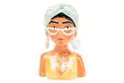Urban Products Tropicana Lady Themed Vase Decorative Home Decor Brown Blue 24cm