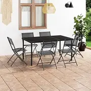 7 PCS Outdoor Table and Chair Set Patio Furniture Dining Setting Garden Lounge Setting Patio Conversation Set for Garden Backyard, Steel