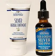 Natural Path Silver Wings Supplements. Colloidal Silver 500 ppm (1 fl.oz /30 ml) Immune Support + Herbal Ointment 250 PPM (1.5oz) Powerful Healing without a Bad Taste