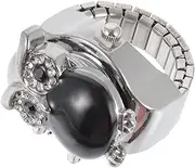 [OATIPHO] Retro Owl Pattern Finger Watch Fashionable Casual Ring Watch Owl Decorative