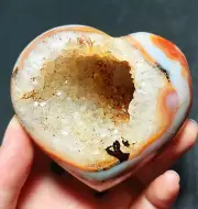 TOP 157G Natural Polished Silk Banded Lace Agate Crystal Geode Healing WYX552