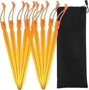 ibasenice 15PCS Aluminum Tent Stakes with Pull Rope Windproof Design for Enhanced Security and Stability Portable Tent Pegs for Backpacking and Camping Accessories Long