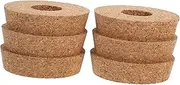 Abaodam 6 Pcs Cork Lids with Center Hole for Hydroponic Vases Durable Cork Covers for Glass Planters for Micro Landscapes Home